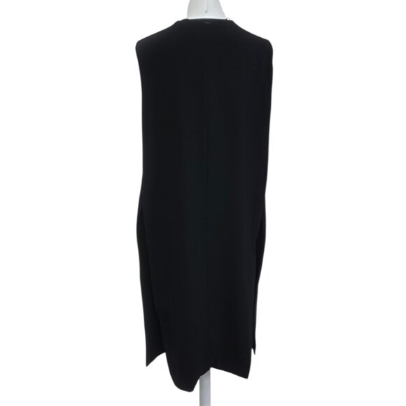 Zara Open Front Longlnie Blazer Vest, Black, Size M - Picture 2 of 9